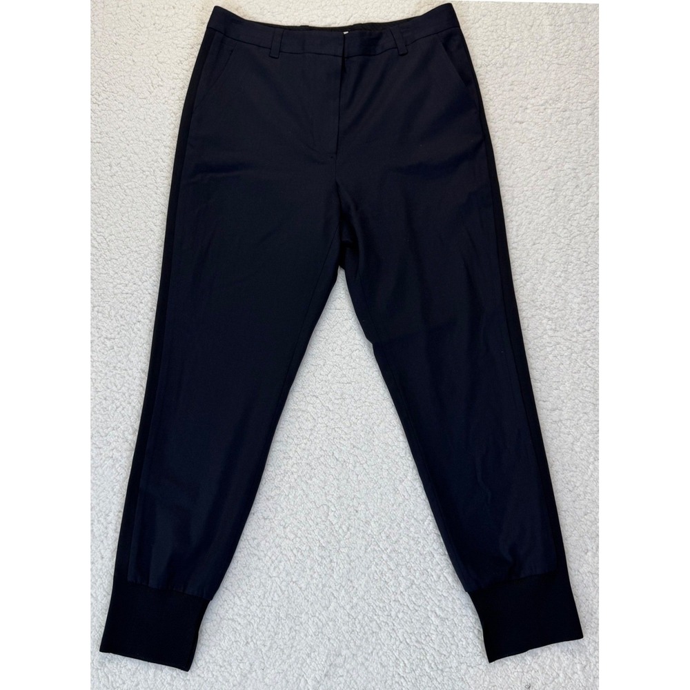 3.1 Phillip Lim Black Wool Tuxedo Stripe Jogger Trousers Pants Size 8